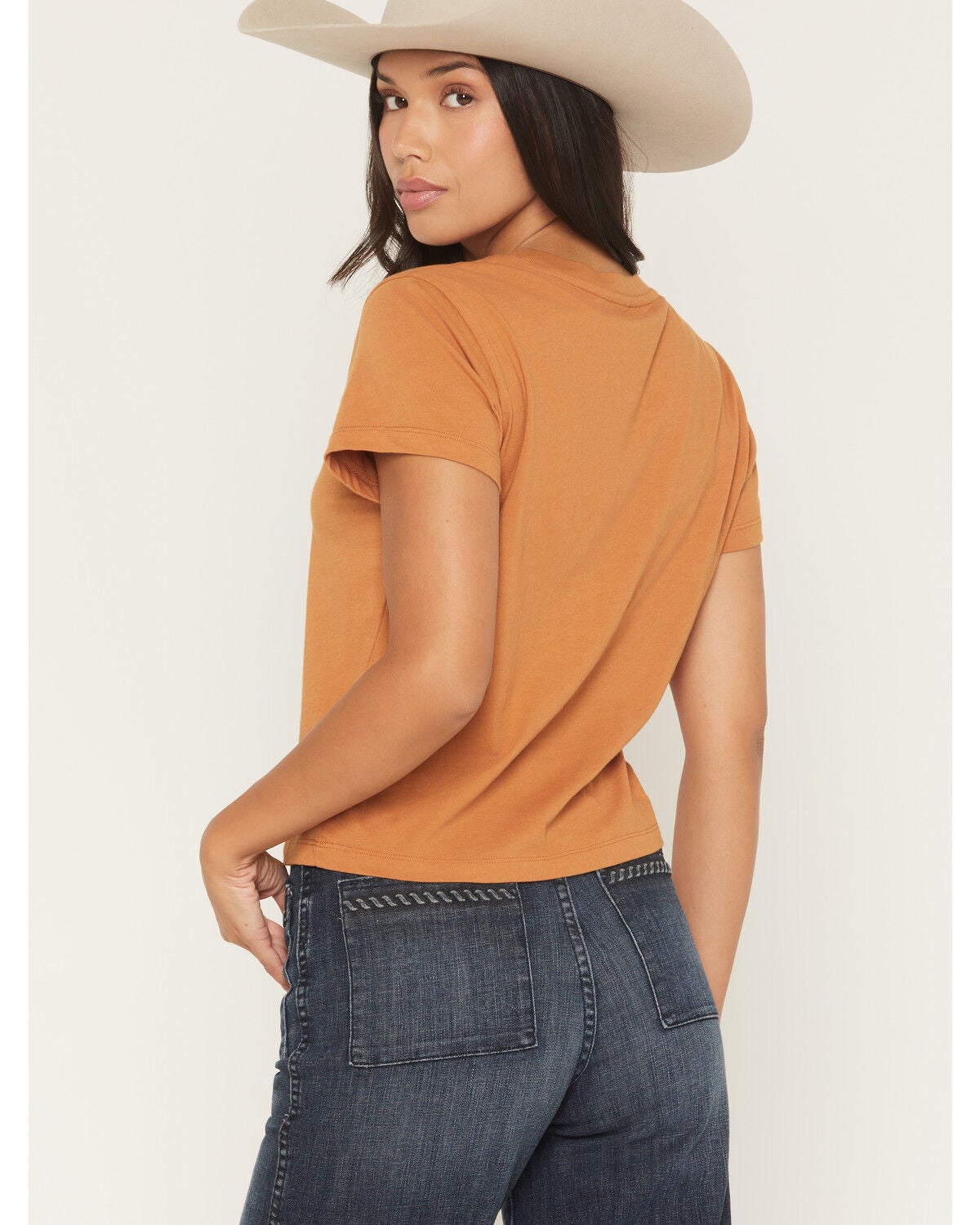 Image #4 - White Crow Women's Brake For Cowboys Short Sleeve Graphic Baby Tee, Caramel, hi-res