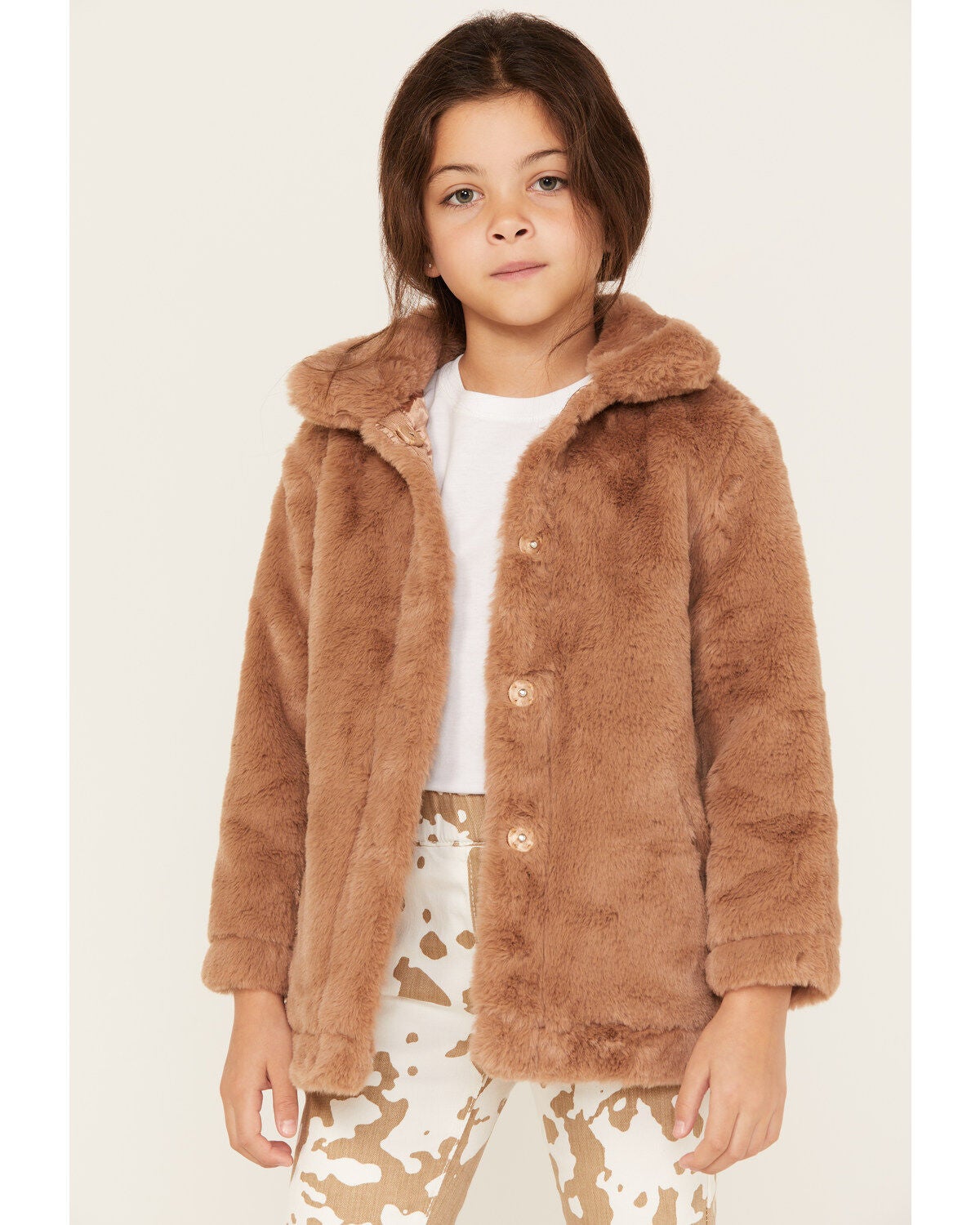 Image #1 - Urban Republic Little Girls' Faux Fur Long Coat, , hi-res