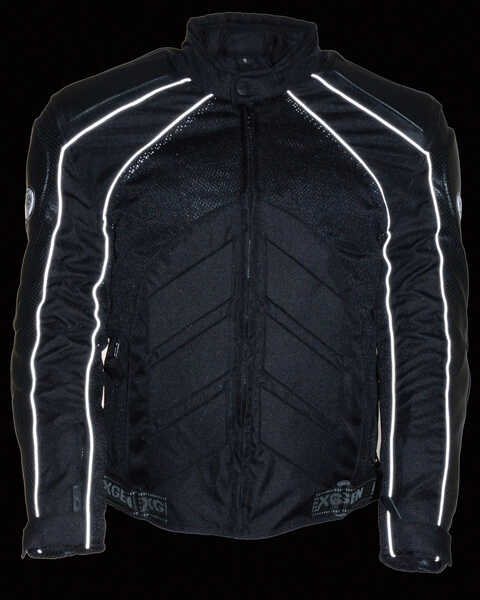 Image #3 - Milwaukee Leather Men's Combo Leather Textile Mesh Racer Jacket, Black, hi-res