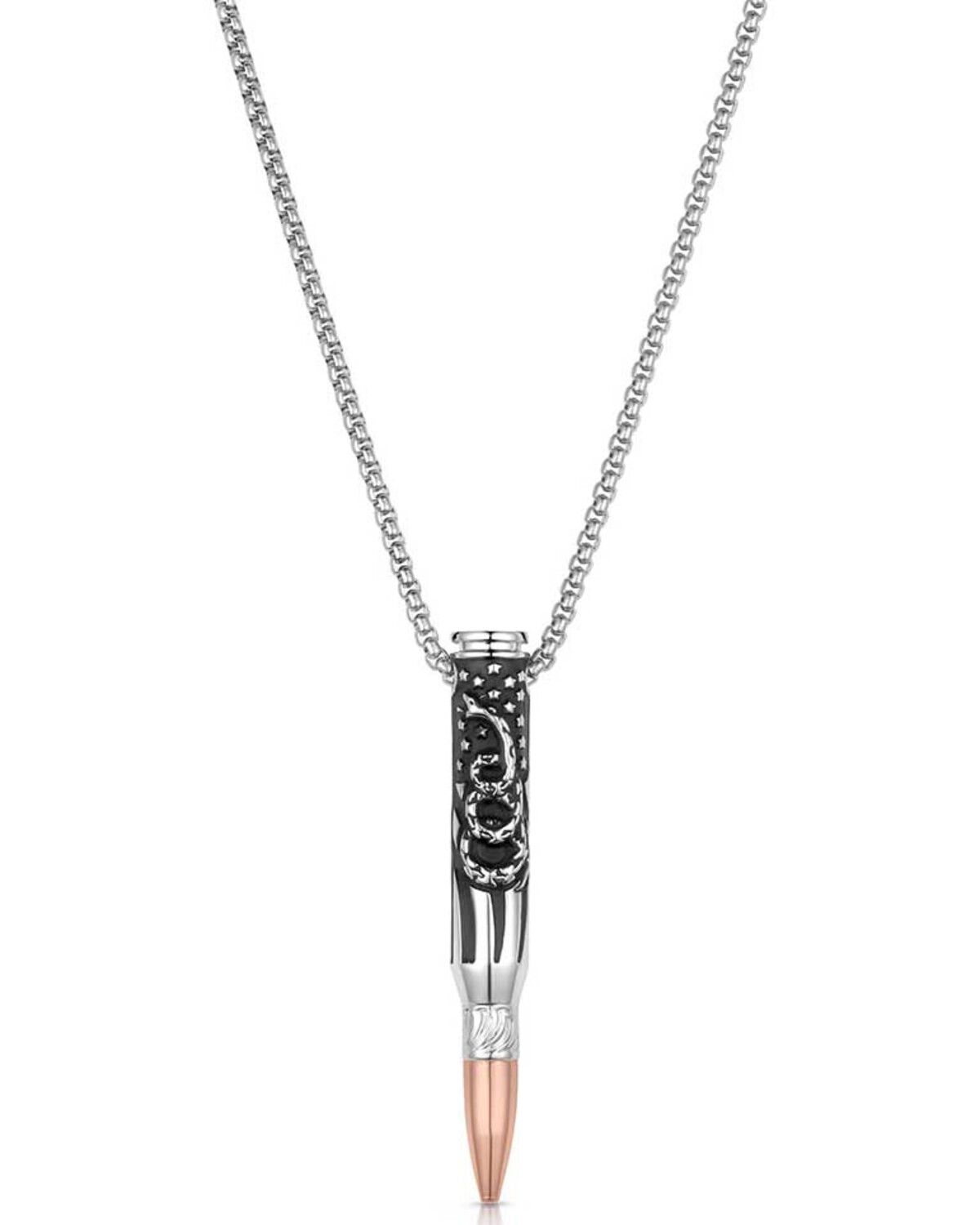 Montana Silversmiths Men's Bullet Necklace, Silver, hi-res