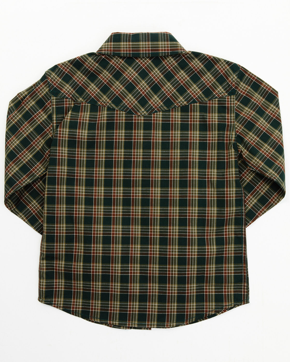 Image #3 - Cody James Toddler Boys' Douglas Fir Plaid Print Long Sleeve Snap Western Shirt - Toddler, Green, hi-res