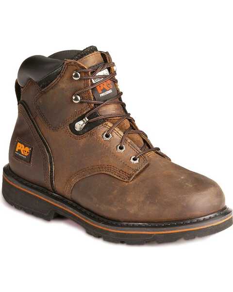 Timberland Pro Pit Boss 6" Lace-Up Work Boots - Soft Toe, Brown, hi-res