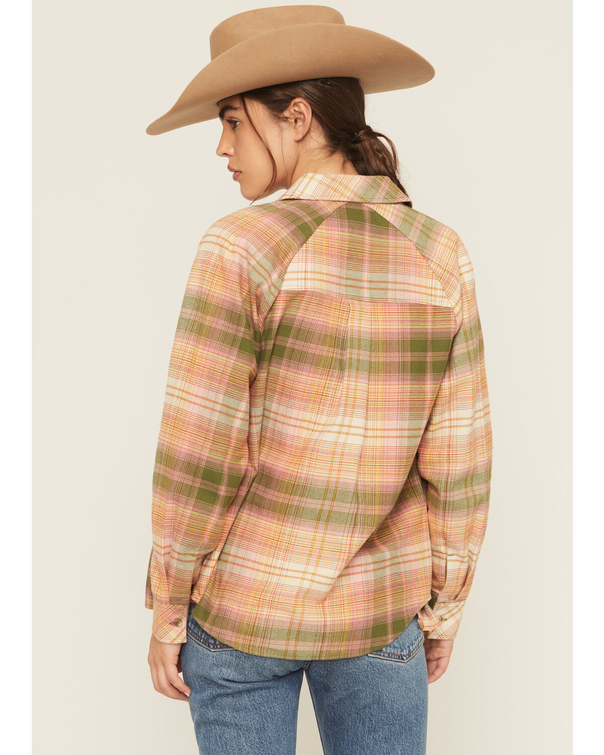 Image #4 - Cleo + Wolf Women's Plaid Print Long Sleeve Button-Down Flannel Shirt, Pink, hi-res