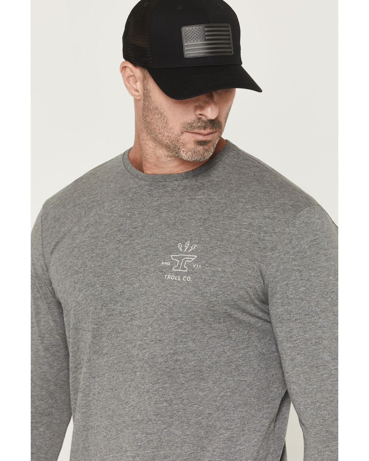 Image #3 - Troll Co Men's Twisting Wrenches Long Sleeve Graphic Work T-Shirt, Charcoal, hi-res