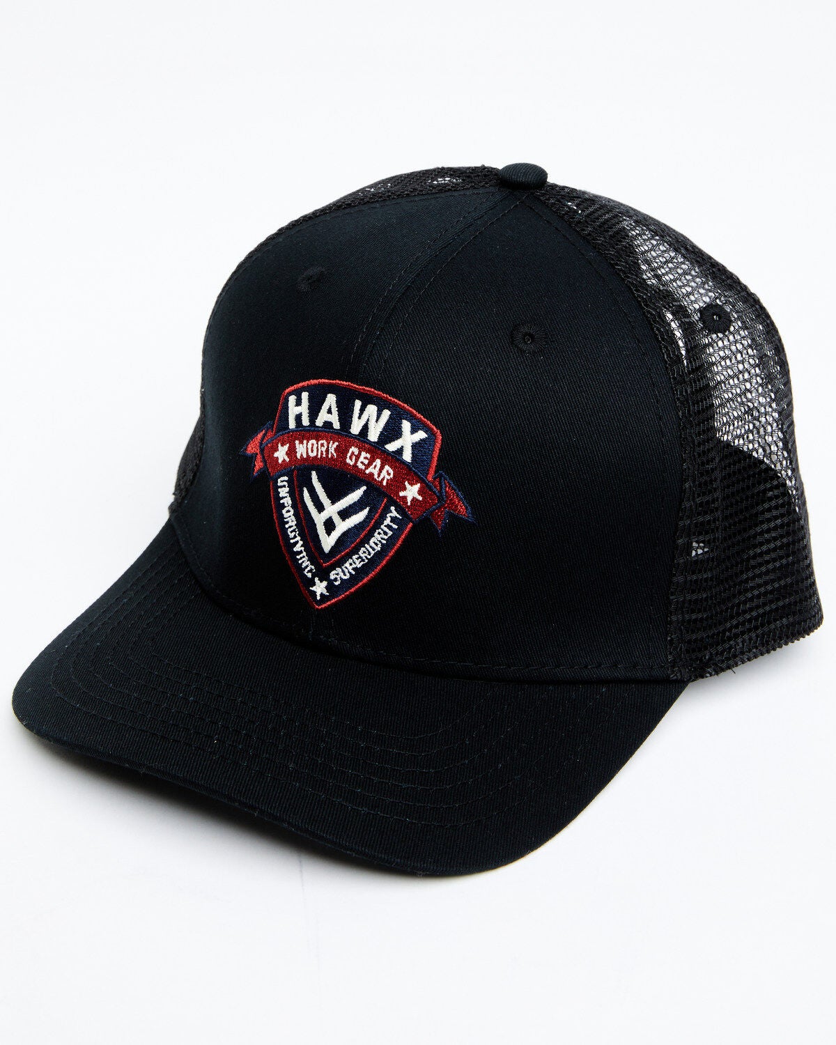 Hawx Men's Ribbon Logo Shield Patch Ball Cap, Black, hi-res