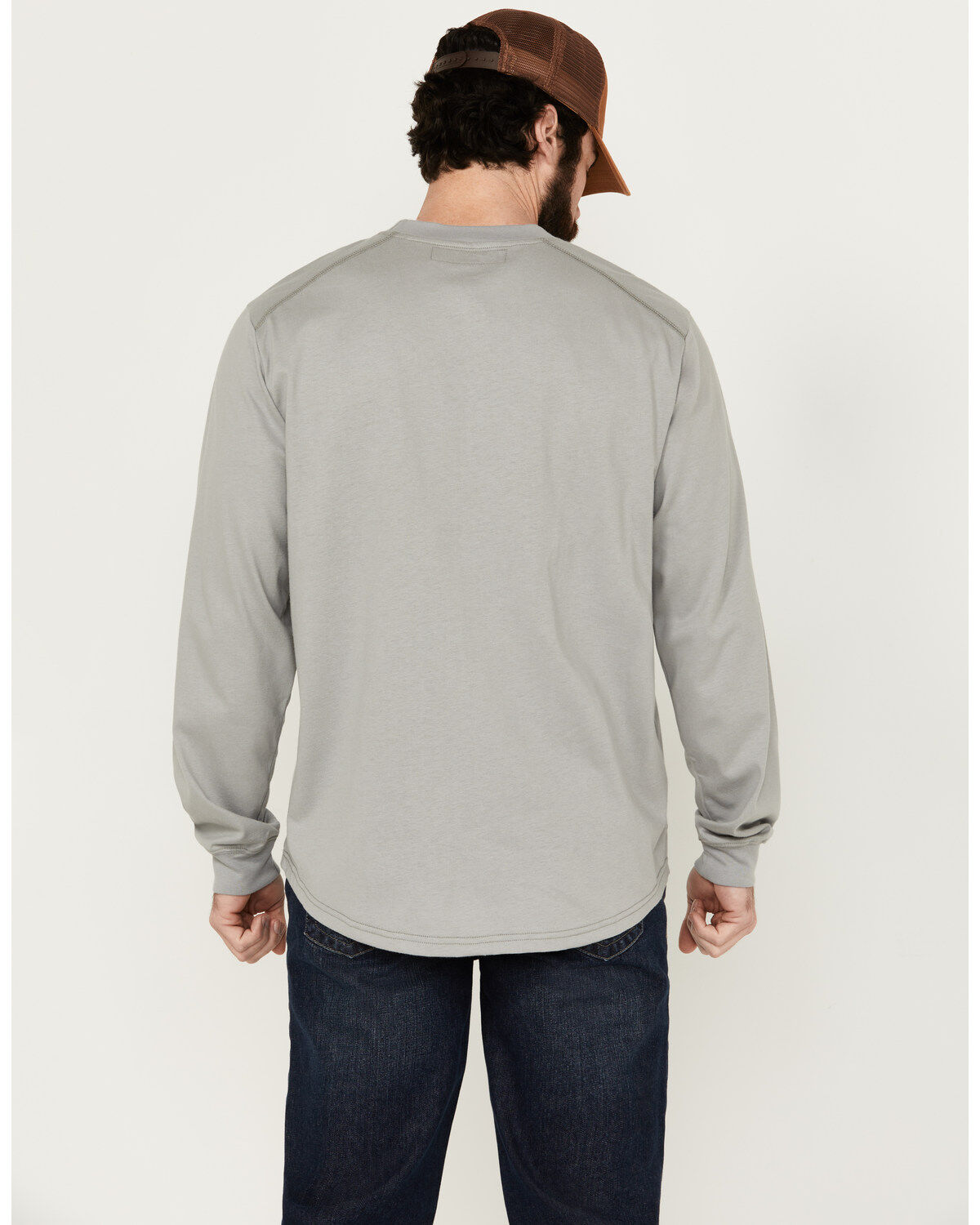 Image #4 - Hawx Men's FR Long Sleeve Pocket T-Shirt - Tall, Silver, hi-res