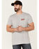 Image #1 - Moonshine Spirit Men's Gray Floral Snake Graphic Short Sleeve T-Shirt, Heather Grey, hi-res