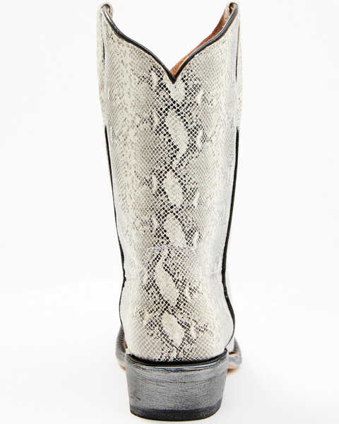 Image #5 - Tanner Mark Girls' Python Print Western Boots - Square Toe, Black/white, hi-res