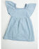 Image #1 - Wrangler Toddler Girls' Striped Short Sleeve Denim Dress, Blue, hi-res