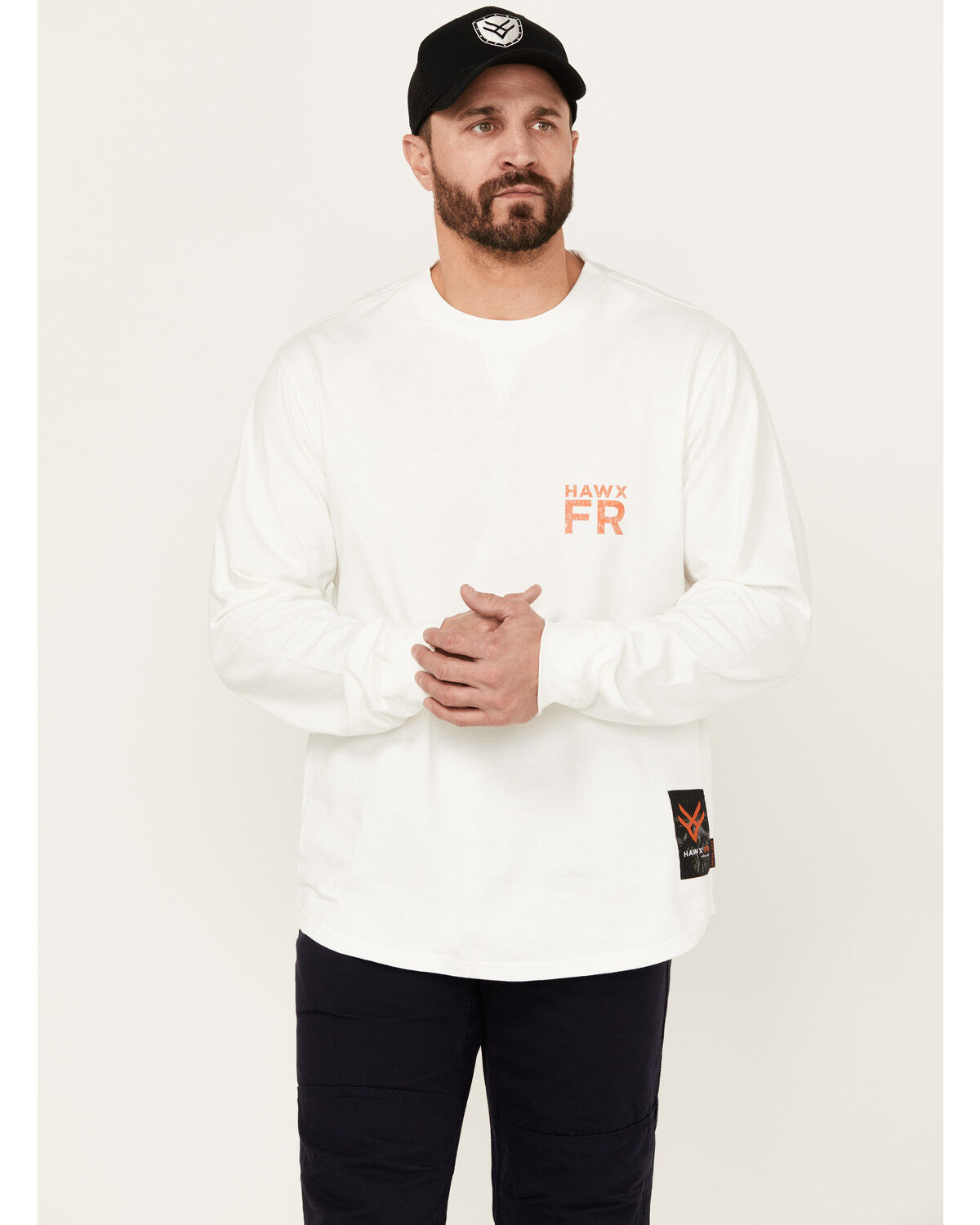 Image #2 - Hawx Men's FR Logo Long Sleeve Graphic T-Shirt, Natural, hi-res