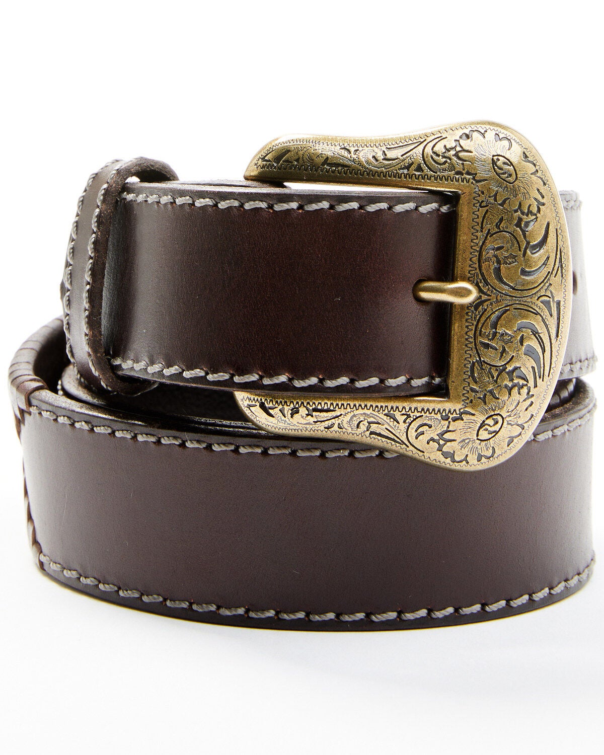 Cody James Men's Tonal Leather Stitch Belt, Brown, hi-res