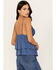 Tempted Women's Crochet Tiered Crop Cami, Blue, hi-res
