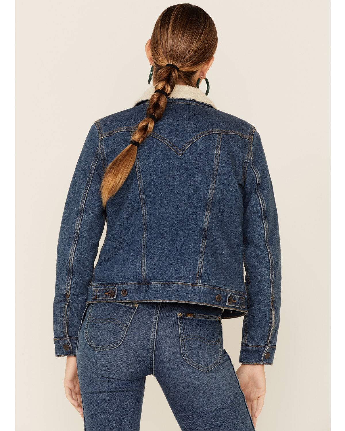 Image #5 - Wrangler Women's Sherpa-lined Denim Trucker Jacket, , hi-res