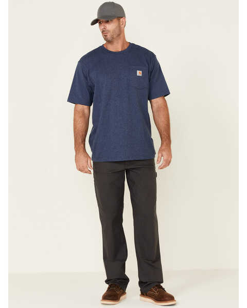Image #3 - Carhartt Men's Loose Fit Heavyweight Logo Pocket Work T-Shirt, Dark Blue, hi-res
