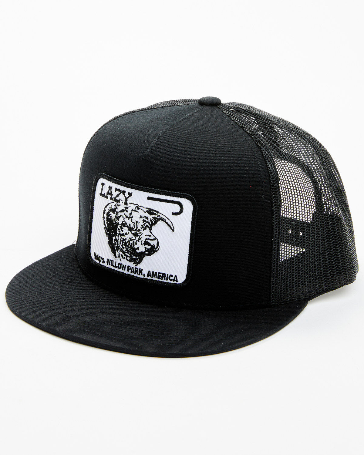 Lazy J Ranch Men´s Black Willow Cattle Headquarters Logo Patch Mesh-Back BallCap