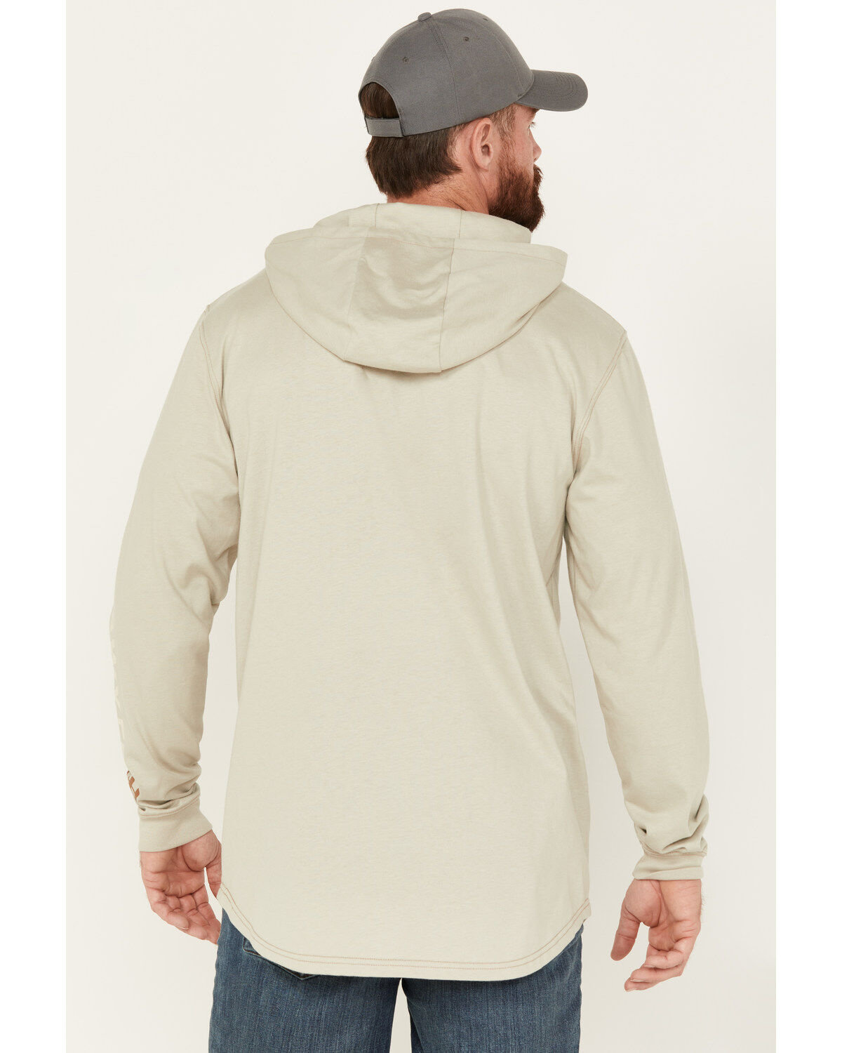 Image #4 - Hawx Men's FR Logo Hooded Long Sleeve Shirt, Taupe, hi-res