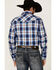 Roper Men's Royal Blue Large Plaid Long Sleeve Snap Western Shirt , Blue, hi-res