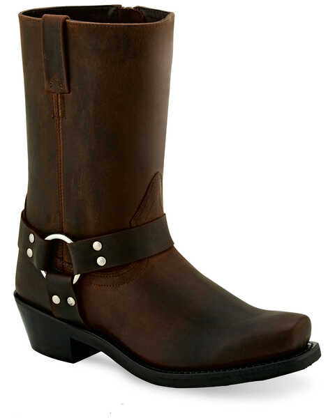 Image #1 - Old West Women's Harness Moto Boots - Square Toe, , hi-res