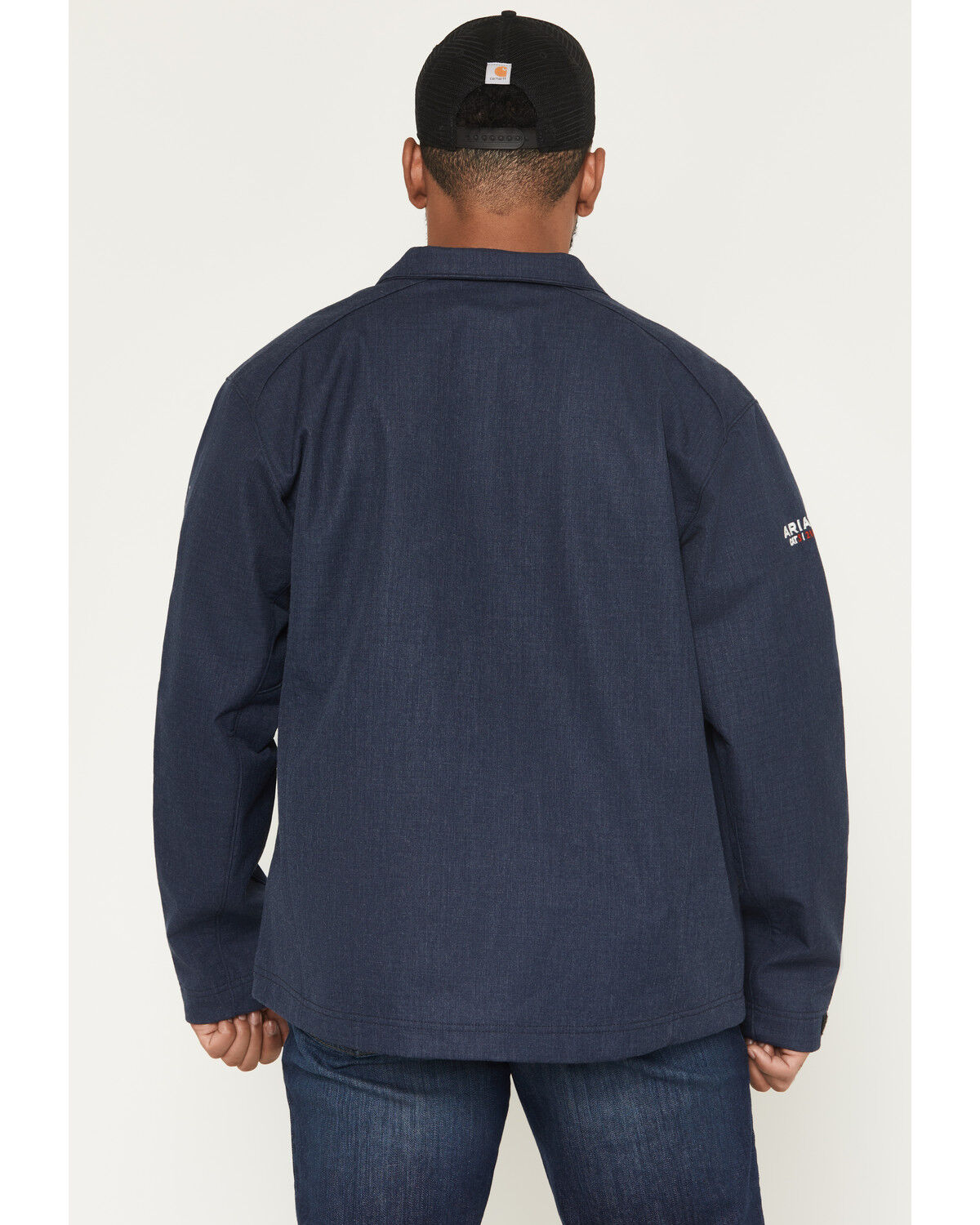 Image #4 - Ariat Men's FR Team Logo Softshell Jacket, Navy, hi-res