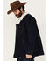 Image #2 - Wrangler Men's Archive Long Sherpa Lined Button-Down Denim Jacket, Dark Wash, hi-res