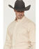 Image #2 - George Strait by Wrangler Men's Geo Print Long Sleeve Button-Down Stretch Western Shirt, Tan, hi-res