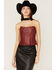 Boot Barn X Understated Leather Women's Louise Leather Bustier, Red, hi-res
