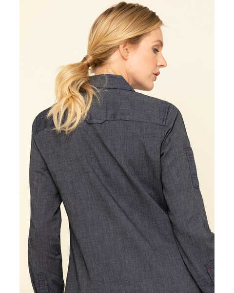 Image #5 - Dovetail Workwear Women's Indigo Herringbone Givens Work Shirt, , hi-res