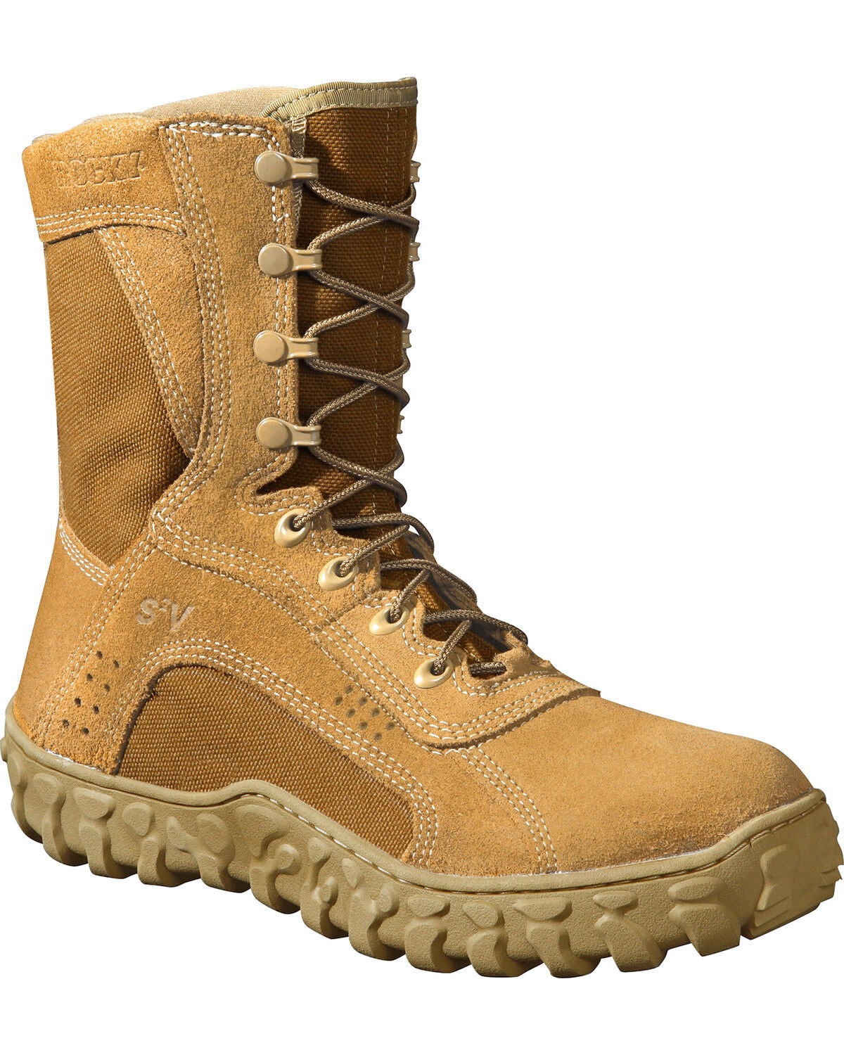 Image #1 - Rocky S2V Tactical Military Boots - Steel Toe, Brown, hi-res