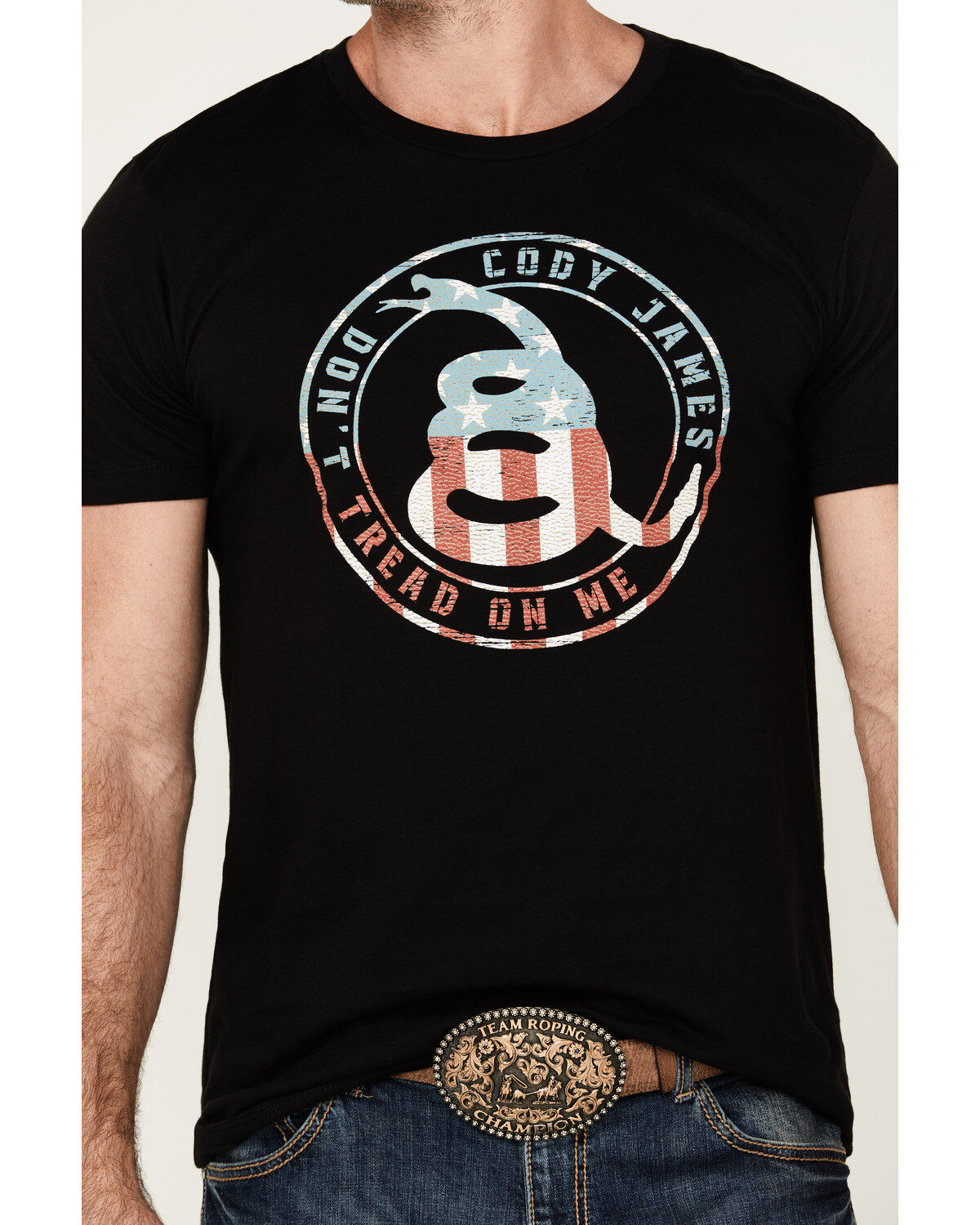 Image #3 - Cody James Men's Snake Circle Short Sleeve Graphic T-Shirt, Black, hi-res