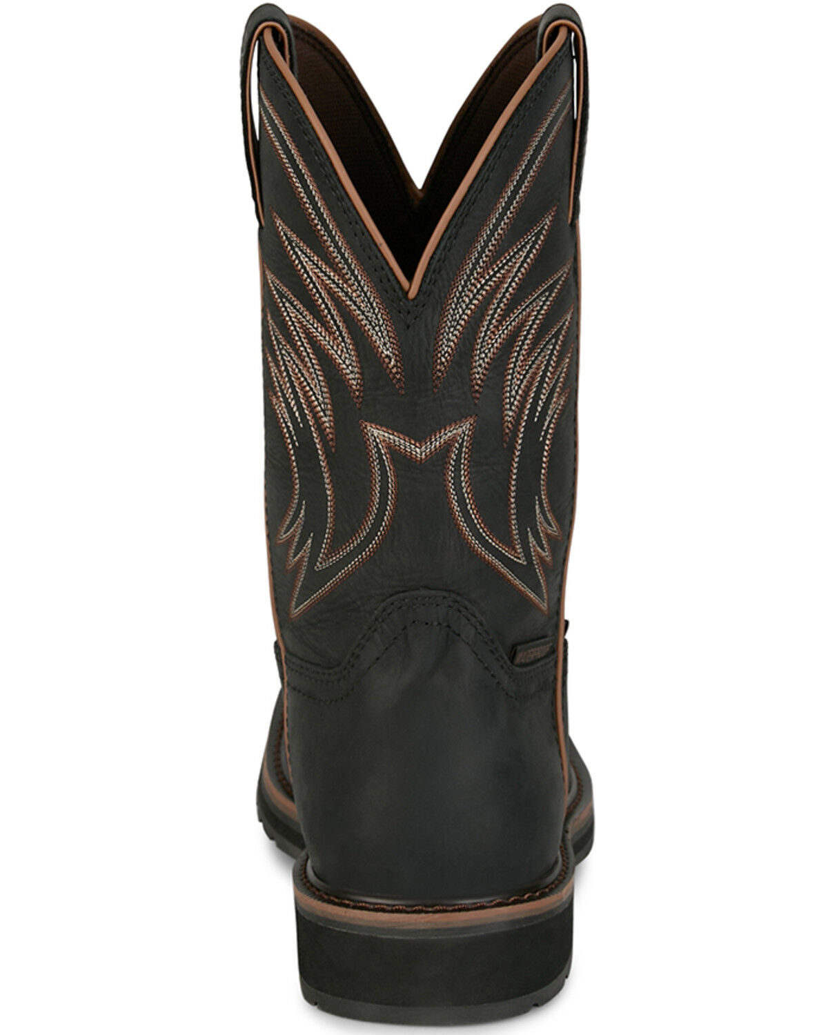 Image #5 - Justin Men's 11" Stampede Widowmaker Waterproof Pull-On Work Boots - Steel Toe, Black, hi-res
