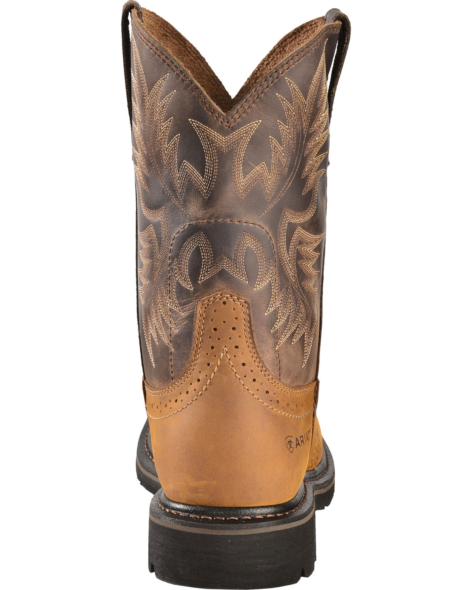 Image #7 - Ariat Men's 10" Sierra Pull-On Western Work Boots - Square Toe, Aged Bark, hi-res