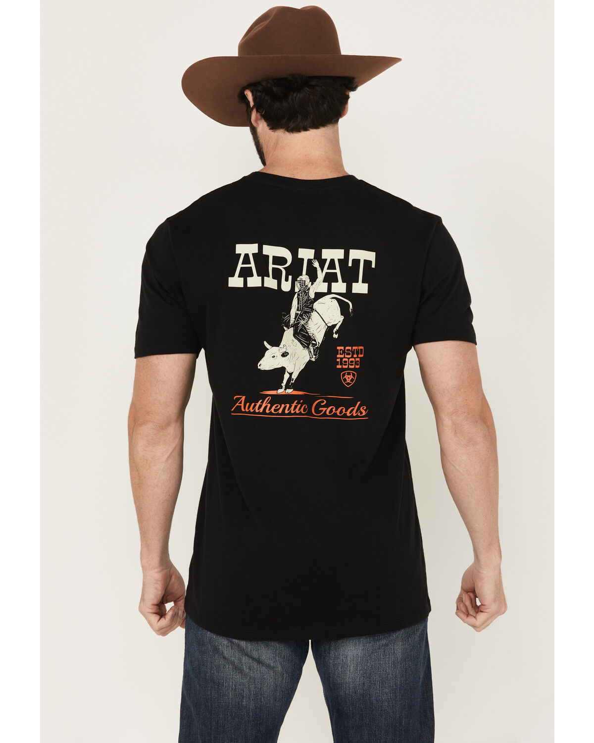 Image #1 - Ariat Men's Bull Short Sleeve Graphic T-Shirt, Black, hi-res