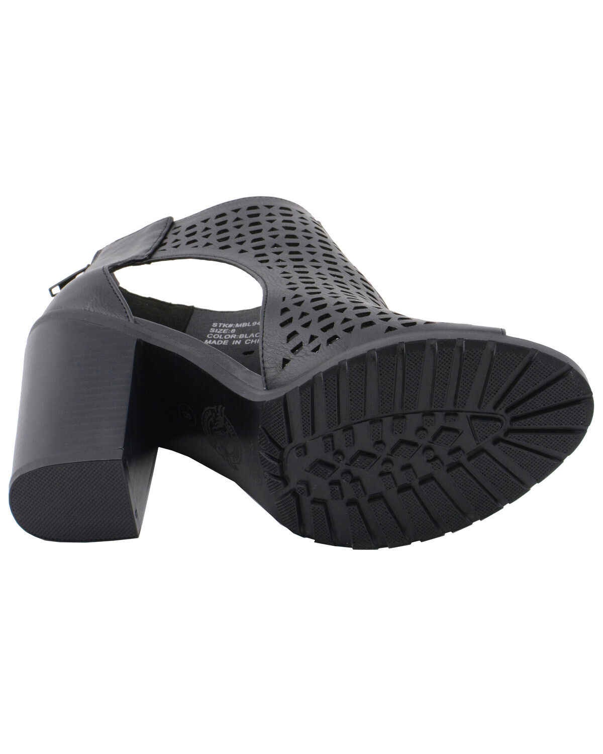 Image #6 - Milwaukee Performance Women's Platform Heel Mesh Top Sandals, Black, hi-res