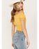 Cleo + Wolf Women's Knit Eyelet Smocked Crop Top, Light Yellow, hi-res