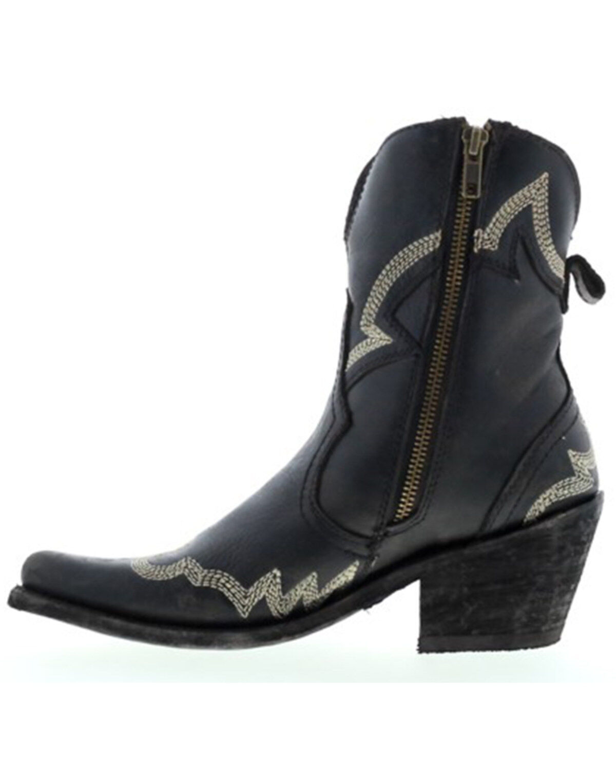 Image #3 - Liberty Black Women's Side Bug & Wrinkle Mosel Short Western Boots - Snip Toe, Black, hi-res