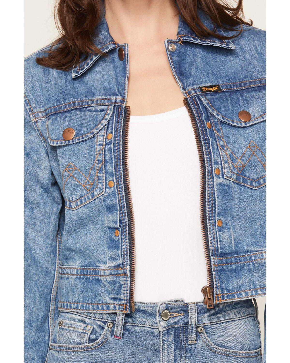 Image #3 - Wrangler Women's Cowboy Fade Denim Jacket, Light Wash, hi-res