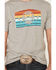 HOOey Men's Gray Electric Sunset Logo Graphic T-Shirt , Grey, hi-res