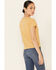 Image #4 - White Crow Women's Giddy Up Rough & Rowdy Graphic Short Sleeve Crop Tee, Dark Yellow, hi-res