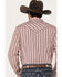Image #4 - Moonshine Spirit Men's Red Canyon Striped Long Sleeve Pearl Snap Western Shirt, Burgundy, hi-res