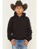 Image #2 - RANK 45® Boys' Solid Flank Hooded Sweatshirt, Black, hi-res