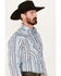 Image #2 - Wrangler Men's Silver Edition Striped Print Long Sleeve Snap Western Shirt, , hi-res