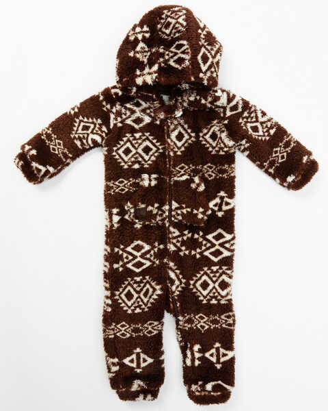 Roper Infant Boys' Southwestern Print Hooded Coveralls, Brown, hi-res