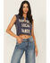 Image #1 - Cleo + Wolf Women's Ezra Support Local Bands Graphic Tank, Navy, hi-res