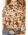 Image #3 - Cowgirl Hardware Girls' Cowhide Print Long Sleeve Pearl Snap Stretch Western Shirt, Brown, hi-res