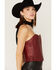 Boot Barn X Understated Leather Women's Louise Leather Bustier, Red, hi-res