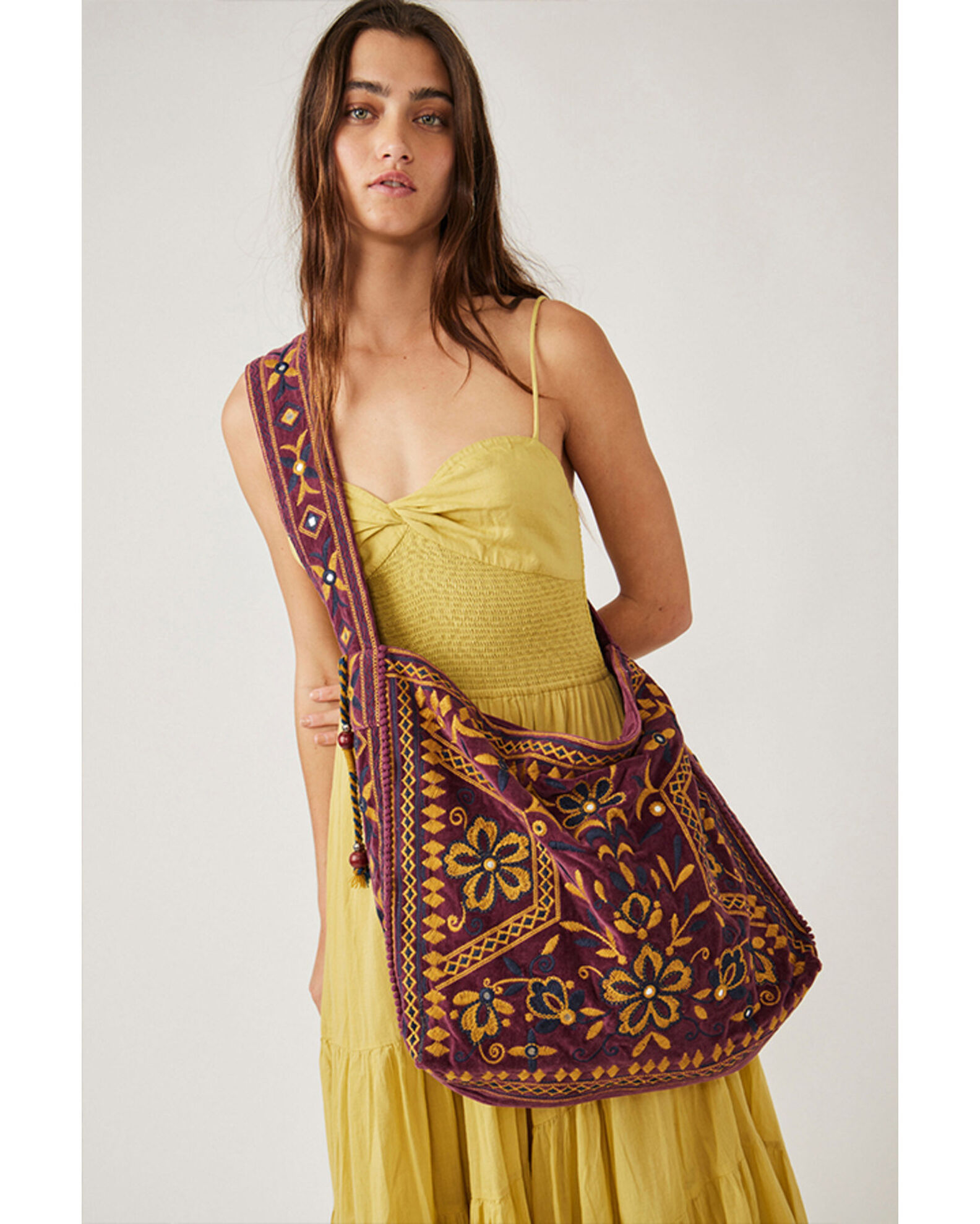 Free People Women s Vic Velvet Slouchy Bag Mall of America