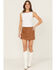 Image #1 - Shyanne Women's Faux Suede Mini Skort, Lt Brown, hi-res