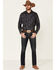 Rock & Roll Denim Men's Charcoal Floral Print Long Sleeve Western Shirt, Charcoal, hi-res
