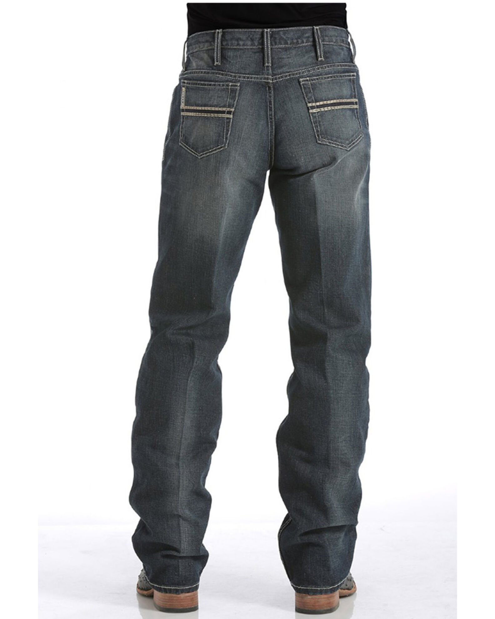 Cinch White Label Relaxed Fit Mid Rise Jeans Dark Stonewash