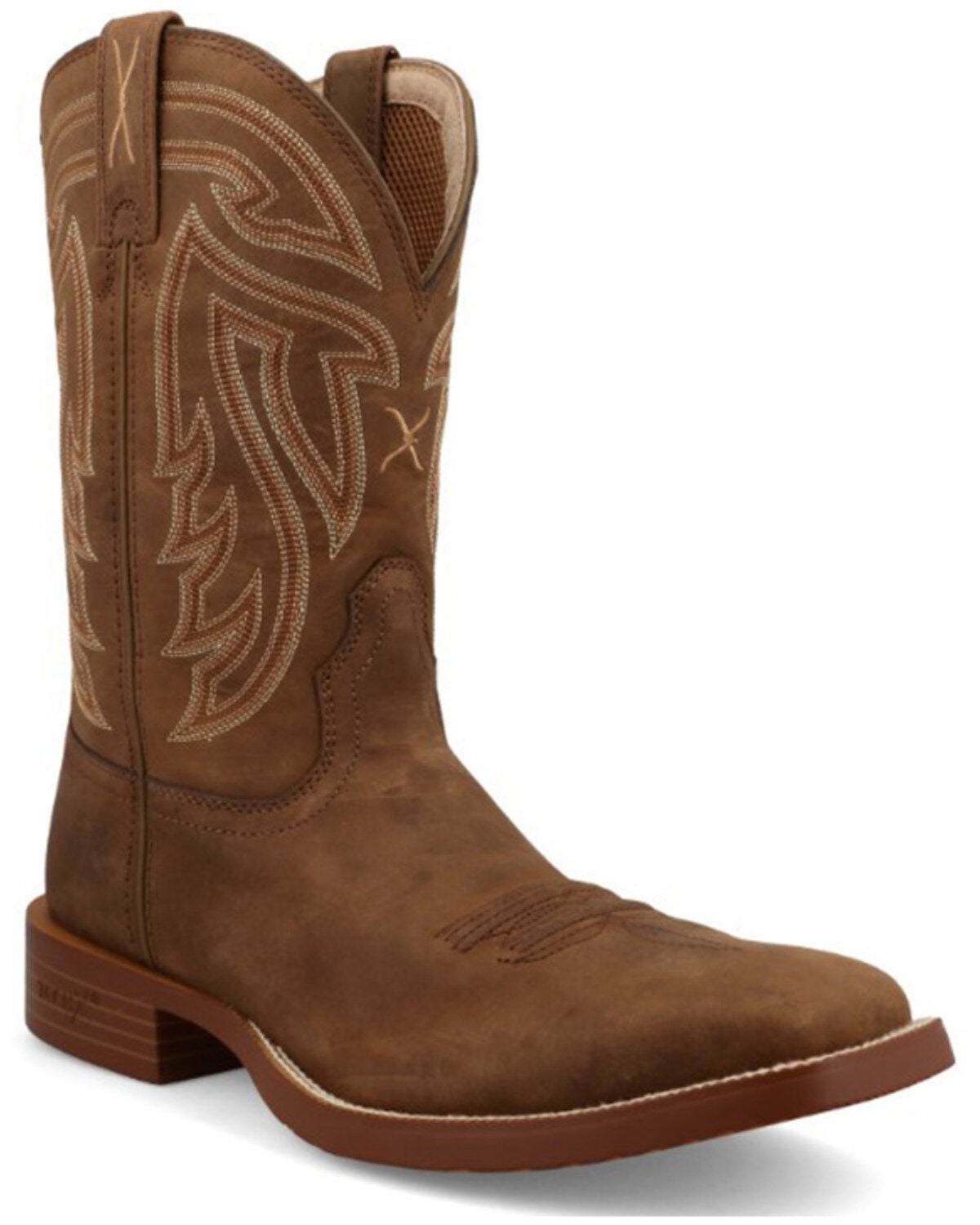 Twisted X Men's 11" Tech X Western Boots - Broad Square Toe, Brown, hi-res